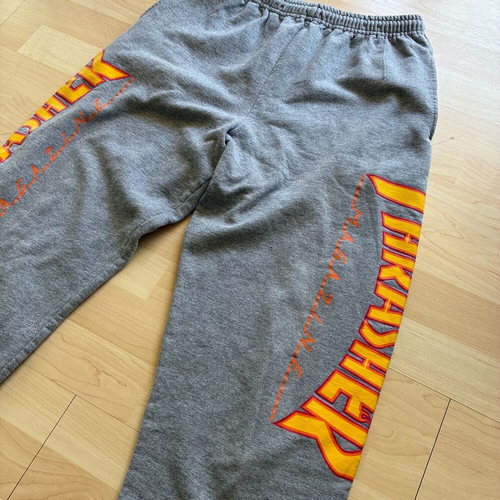 Thrasher Magazine Flame Logo Gray Mens Sweatpants Size Small